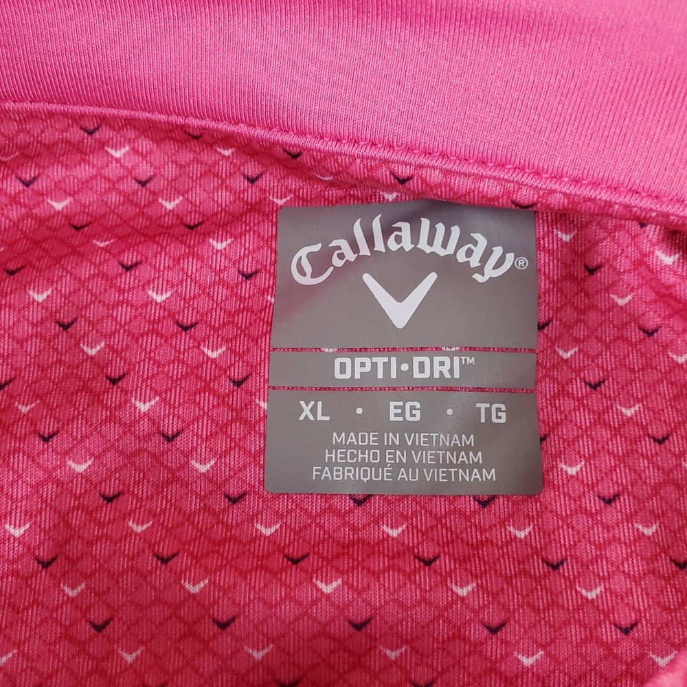 Callaway Shirt Men XL Pink AOP Swing Opti Dri Swing Tech Polo J Wood Pratt Golf - Picture 16 of 16